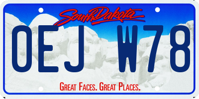 SD license plate 0EJW78