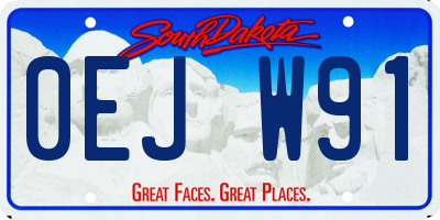 SD license plate 0EJW91
