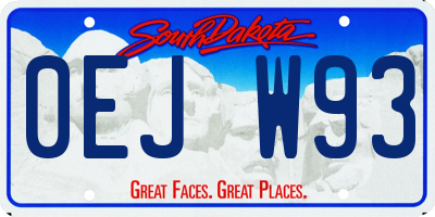 SD license plate 0EJW93
