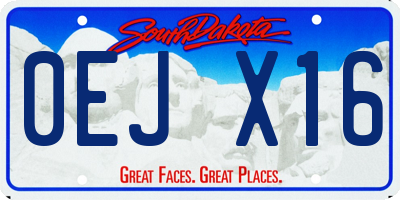 SD license plate 0EJX16