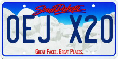 SD license plate 0EJX20