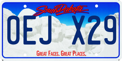 SD license plate 0EJX29