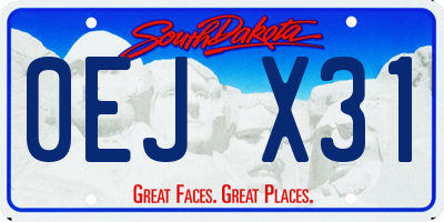SD license plate 0EJX31