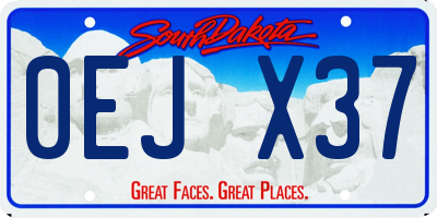 SD license plate 0EJX37