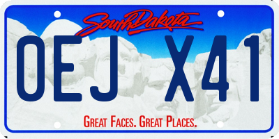 SD license plate 0EJX41