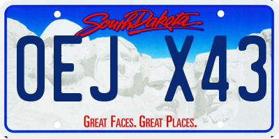 SD license plate 0EJX43