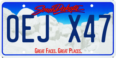 SD license plate 0EJX47