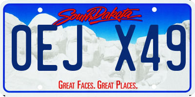 SD license plate 0EJX49