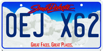 SD license plate 0EJX62