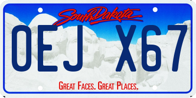 SD license plate 0EJX67