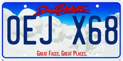 SD license plate 0EJX68