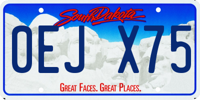 SD license plate 0EJX75