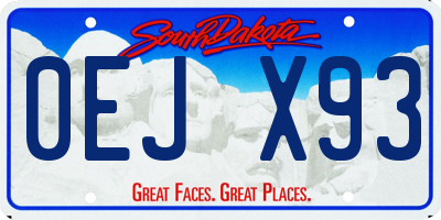 SD license plate 0EJX93