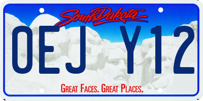 SD license plate 0EJY12