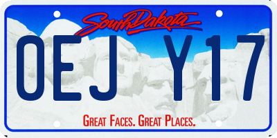 SD license plate 0EJY17