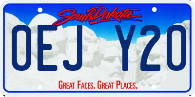 SD license plate 0EJY20