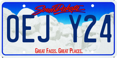 SD license plate 0EJY24