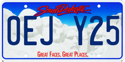 SD license plate 0EJY25