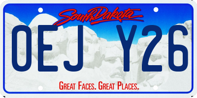 SD license plate 0EJY26
