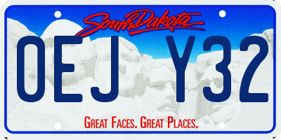 SD license plate 0EJY32