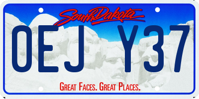 SD license plate 0EJY37