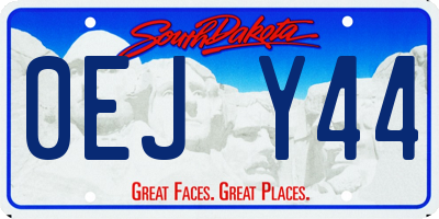 SD license plate 0EJY44
