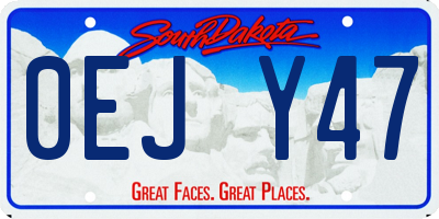 SD license plate 0EJY47