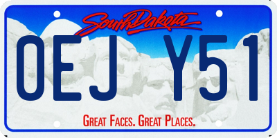 SD license plate 0EJY51