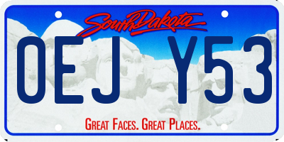 SD license plate 0EJY53
