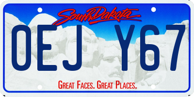 SD license plate 0EJY67