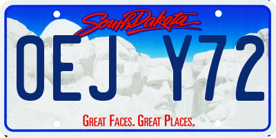 SD license plate 0EJY72