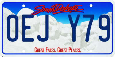 SD license plate 0EJY79