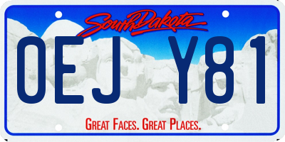 SD license plate 0EJY81