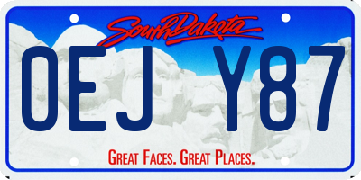 SD license plate 0EJY87
