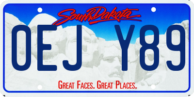 SD license plate 0EJY89