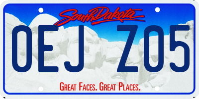 SD license plate 0EJZ05