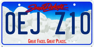SD license plate 0EJZ10