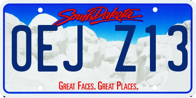 SD license plate 0EJZ13