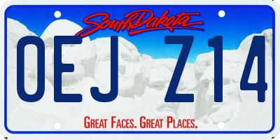 SD license plate 0EJZ14