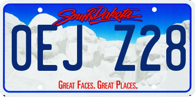 SD license plate 0EJZ28