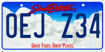 SD license plate 0EJZ34