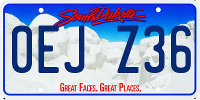 SD license plate 0EJZ36