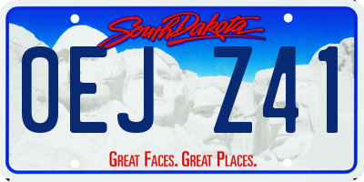 SD license plate 0EJZ41
