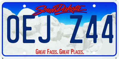 SD license plate 0EJZ44