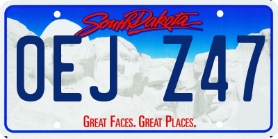 SD license plate 0EJZ47