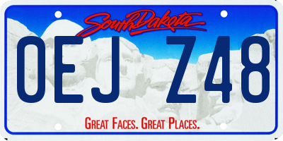 SD license plate 0EJZ48