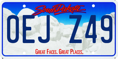 SD license plate 0EJZ49