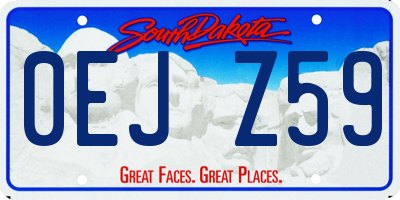 SD license plate 0EJZ59