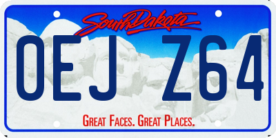 SD license plate 0EJZ64