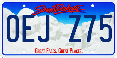 SD license plate 0EJZ75